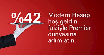 Siz de Modern Hesap açın, TL mevduatınıza %42 hoş geldin faizi kazanın!
