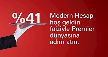 Siz de Modern Hesap açın, TL mevduatınıza %41 hoş geldin faizi kazanın!