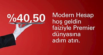 Siz de Modern Hesap açın, TL mevduatınıza %40,50 hoş geldin faizi kazanın!