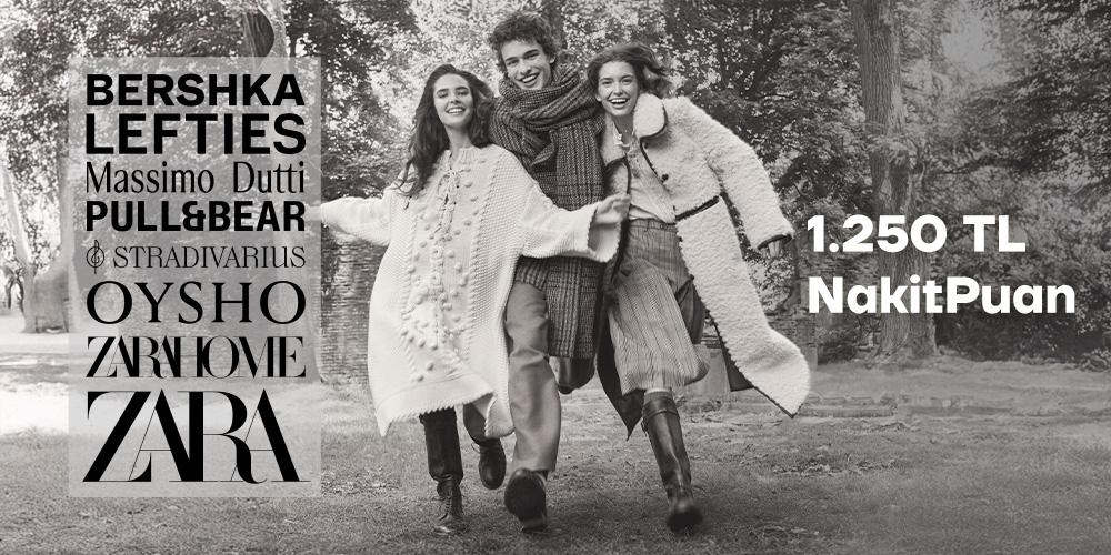 HSBC Premier kredi kartına özel Zara, Massimo Dutti, Oysho, Bershka, Pull&Bear, Stradivarius, Lefties ve Zara Home mağazalarında 1,250 TL NakitPuan!